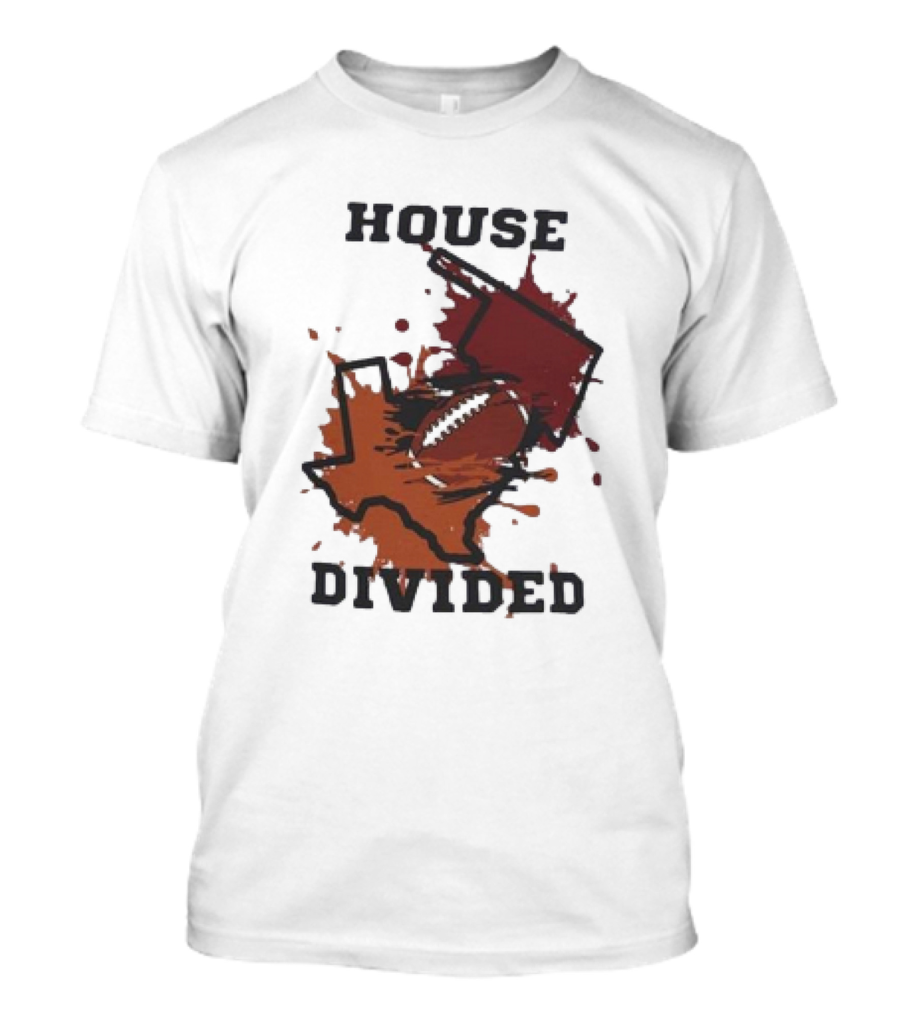 House Divided Texas Longhorns Vs Oklahoma Sooners Football Rivalry T-Shirt