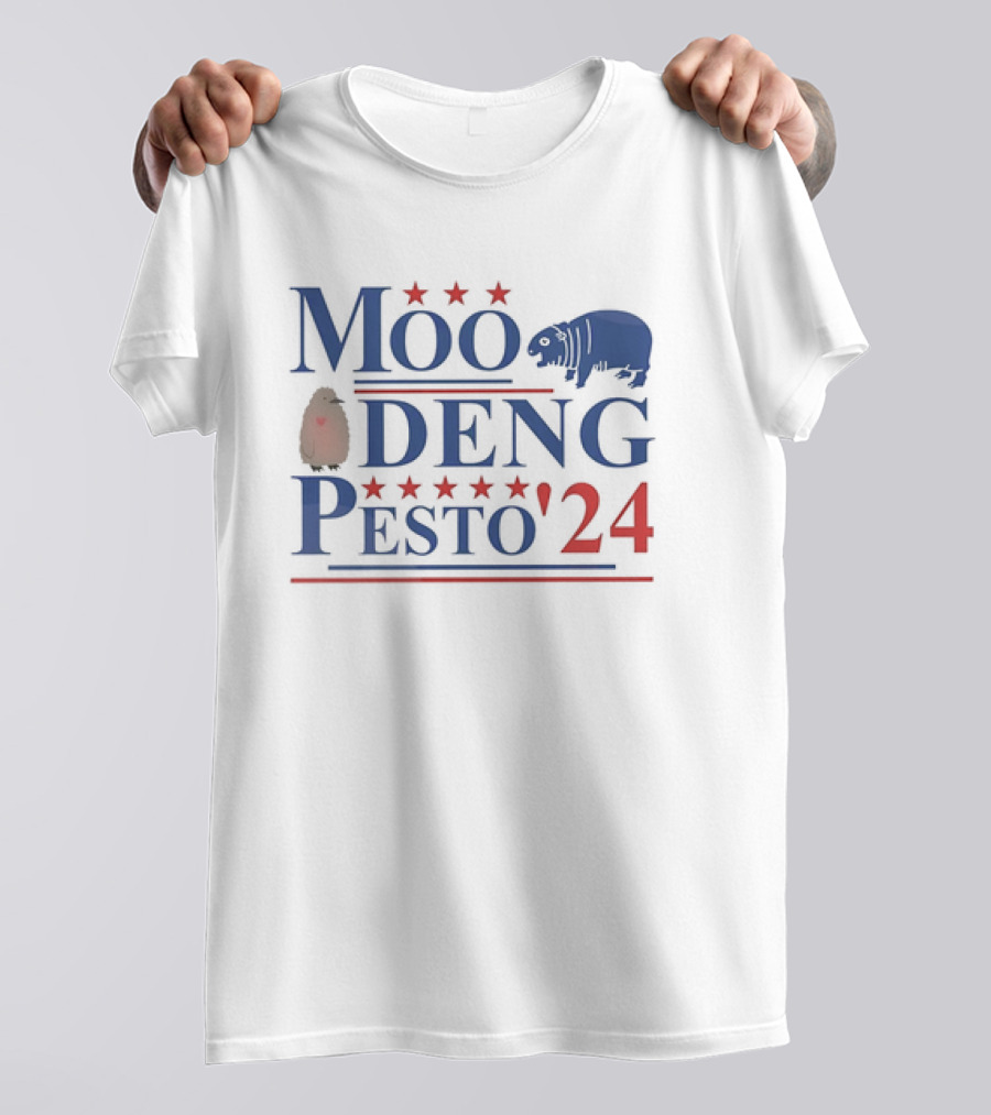 Moo Deng Pesto 24 Penguin And Hippo Election T-Shirt