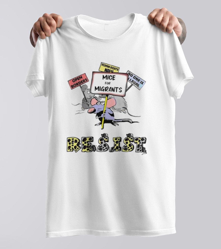 Mice For Migrants Resist Open Borders No One Is Illegal Cartoon 2024 Election Democracy Liberal Democratic T-Shirt