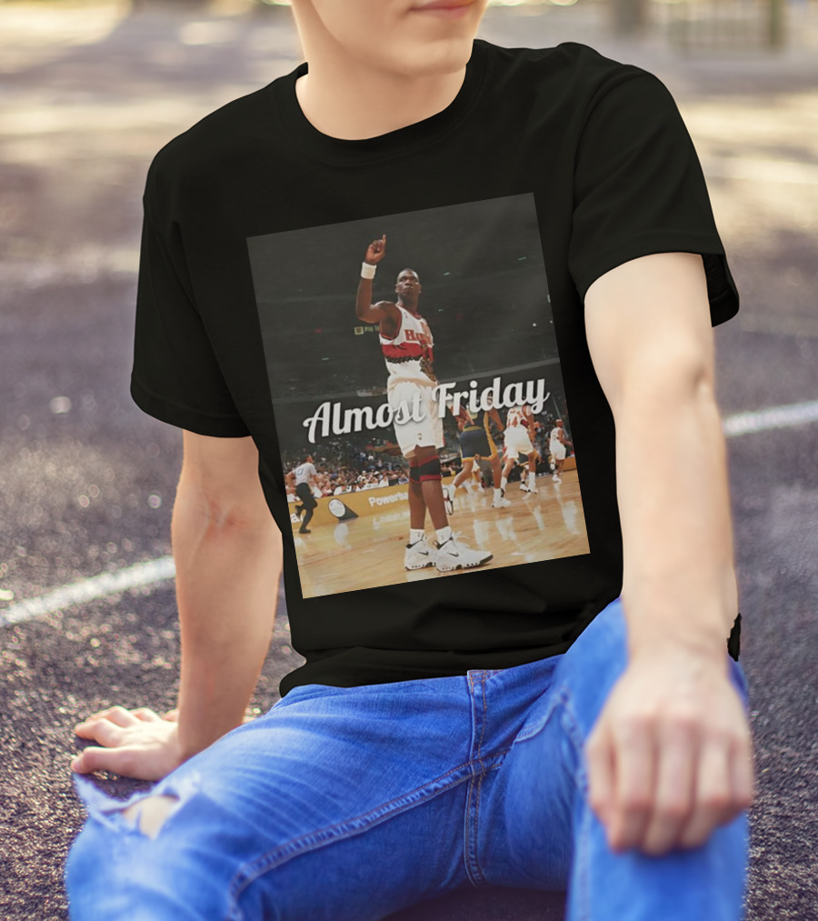 Dikembe Mutombo Houston Rockets Basketball Almost Friday T-Shirt