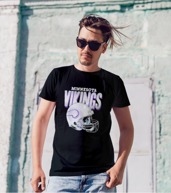 Minnesota Vikings Gradient Helmet NFL Merchandise T-Shirt