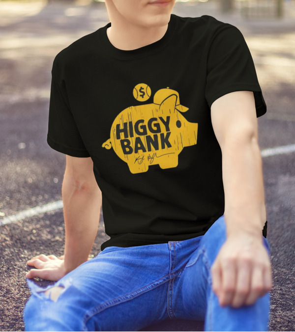 San Diego Padres Higgy Bank Kyle Higashioka Baseball Piggy Bank T-Shirt