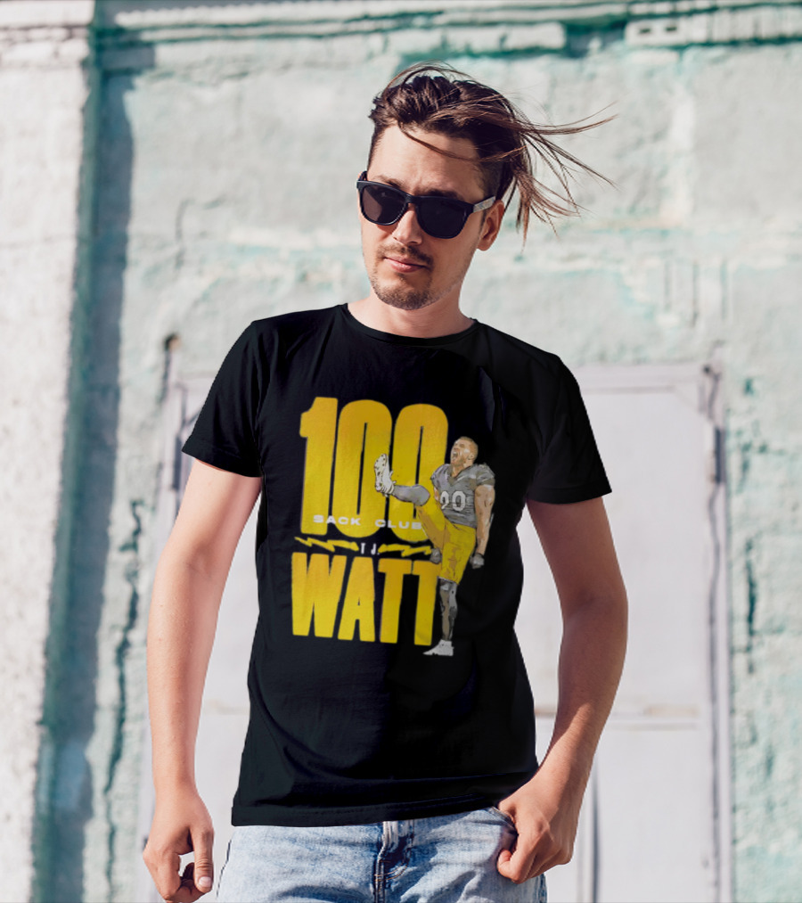 TJ Watt 100 Sack Club Pittsburgh Steelers NFL Football Vintage T-Shirt