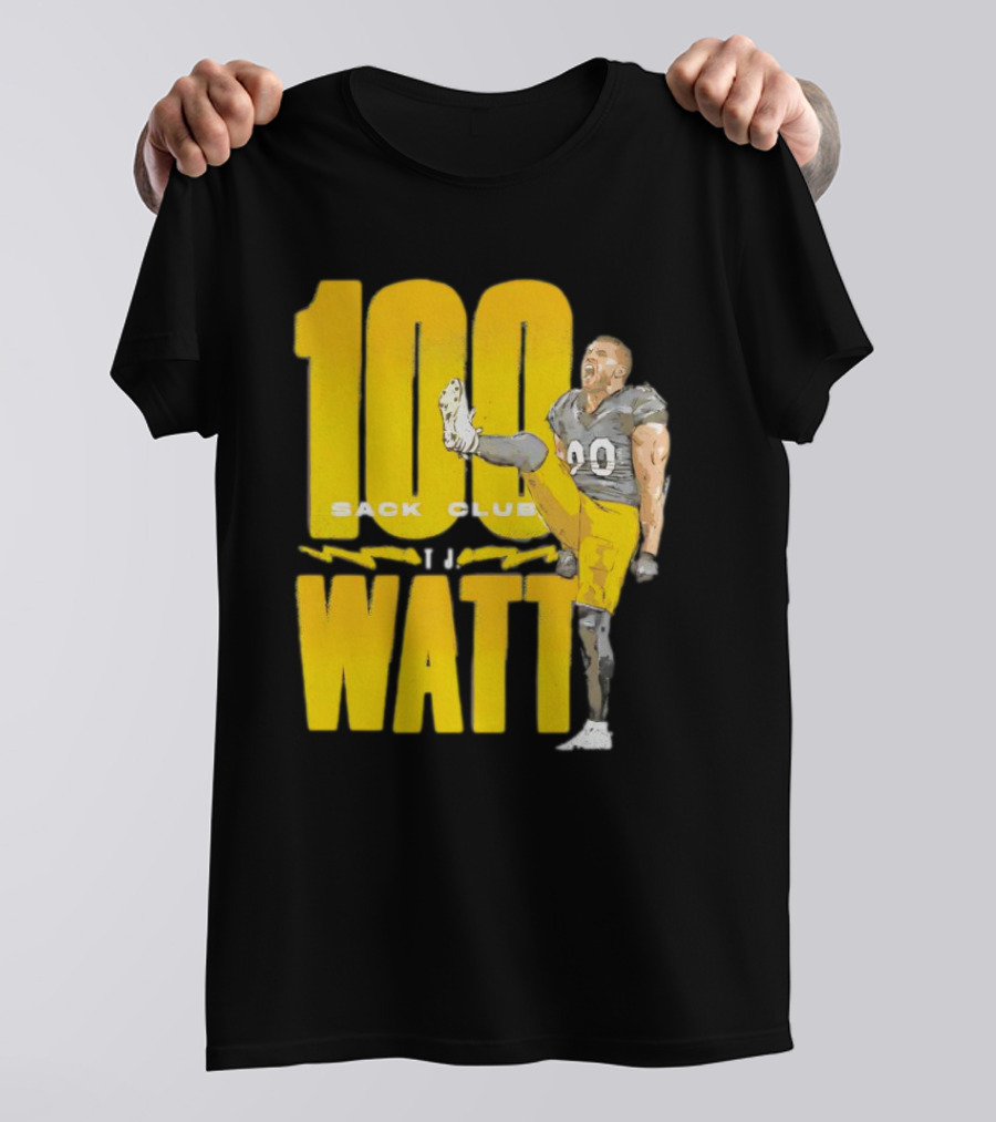TJ Watt 100 Sack Club Pittsburgh Steelers NFL Football Vintage T-Shirt