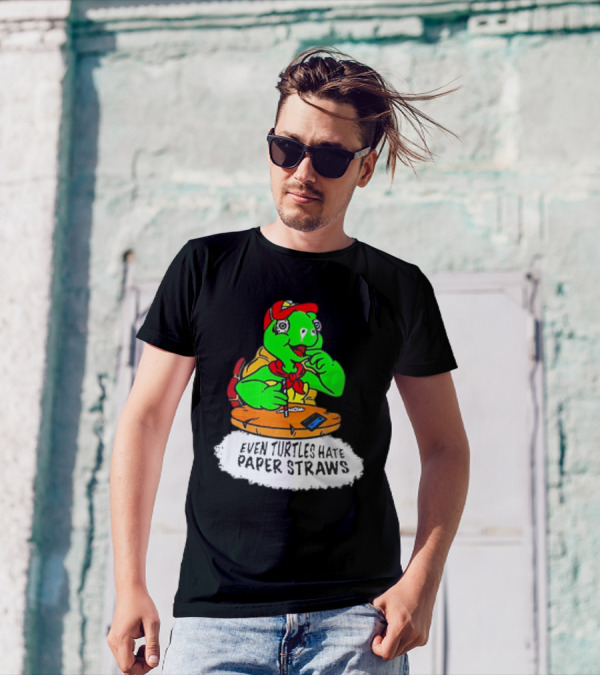 Isaac Butterfield Even Turtles Hate Paper Straws T-Shirt