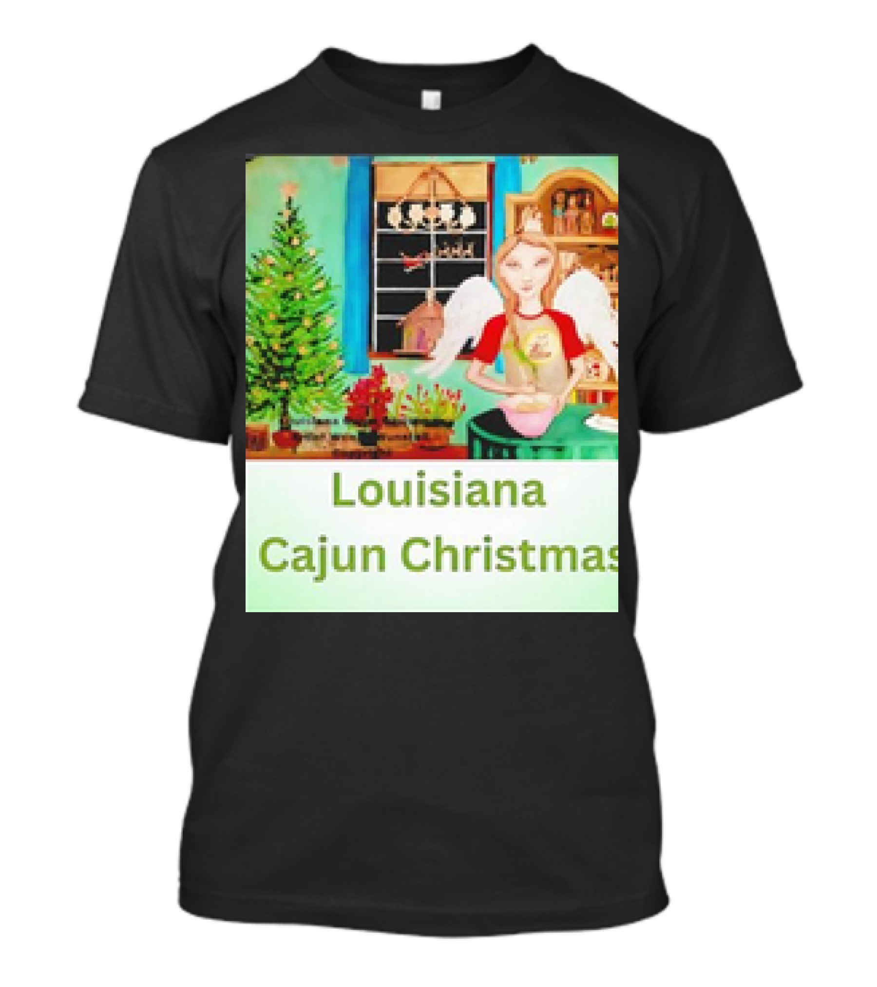 Louisiana Cajun Christmas By Wendy Wunstell Featuring Angel Baking Decorations T-Shirt