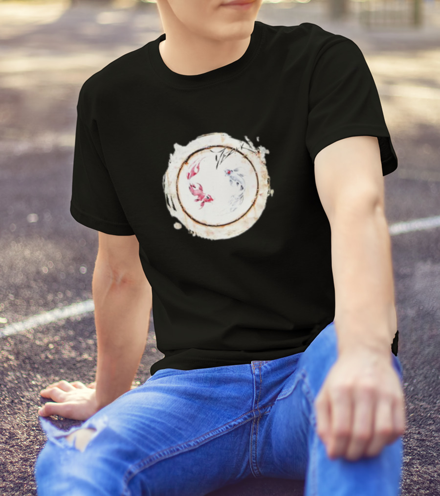 Mezak Harmony Koi Yin Yang Retro T-Shirt