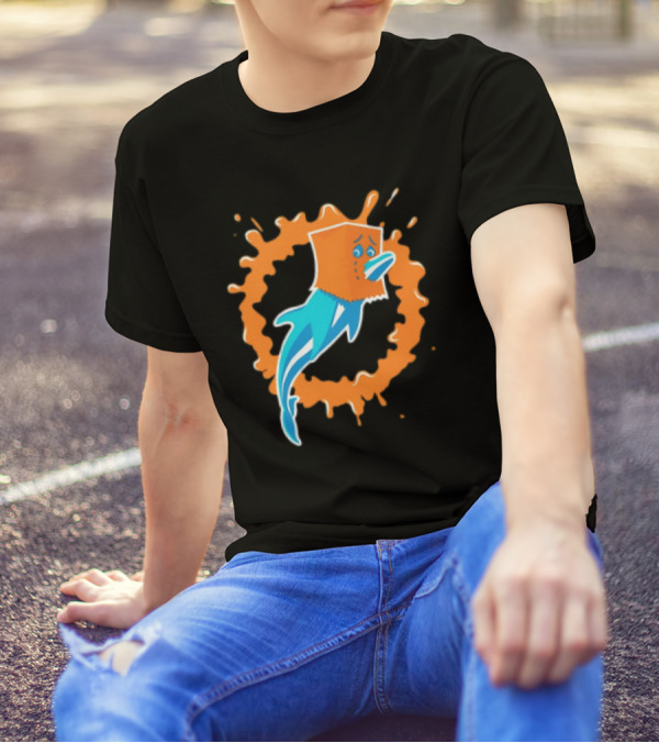 Miami Dolphins Paper Bag Dolphin Splash Logo Funny T-Shirt