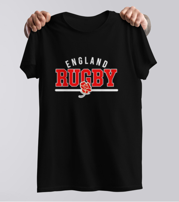 England Rugby Wordmark Supersoft Logo With Rose Emblem T-Shirt