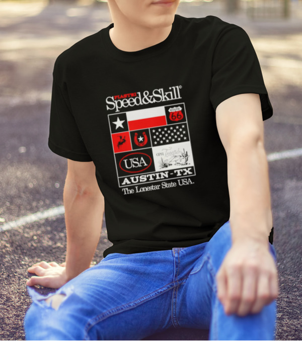 Plastr Speed And Skill Op81 Texas Route 66 Austin The Lonestar State USA T-Shirt