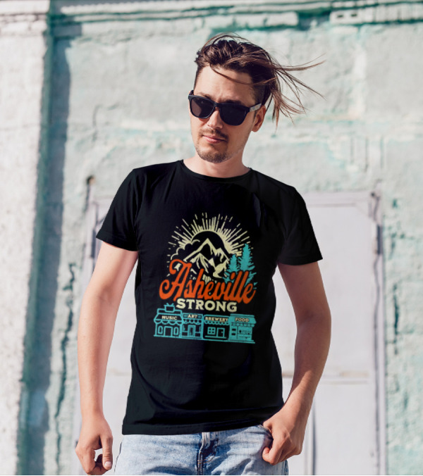 Asheville Strong Music Art Brewery Food Retro Vintage T-Shirt