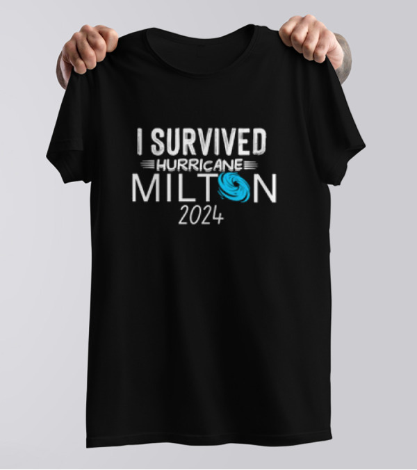 Retro Vintage I Survived Hurricane Milton 2024 Cyclone Symbol T-Shirt