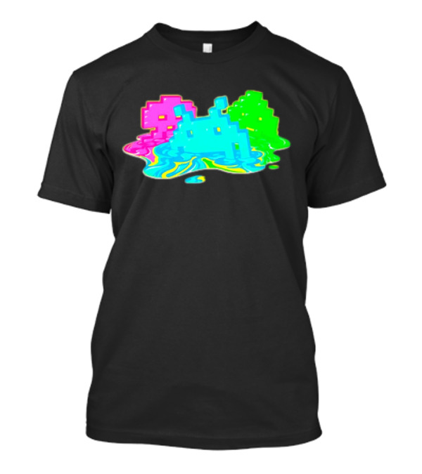 Space Invaders Melting Retro Arcade Aliens T-Shirt