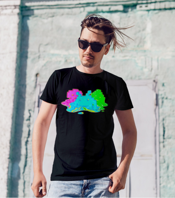Space Invaders Melting Retro Arcade Aliens T-Shirt