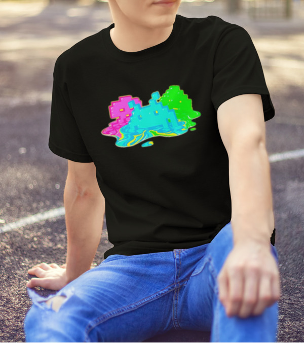 Space Invaders Melting Retro Arcade Aliens T-Shirt