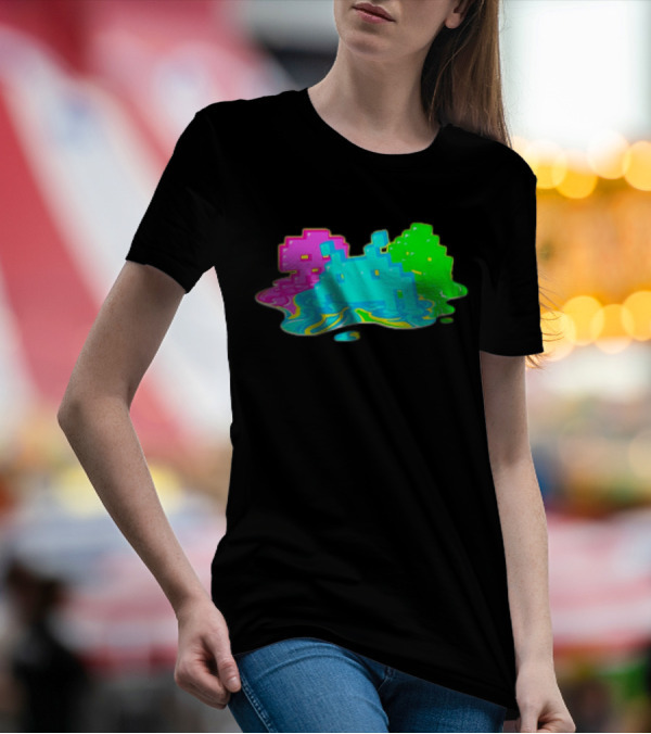 Space Invaders Melting Retro Arcade Aliens T-Shirt