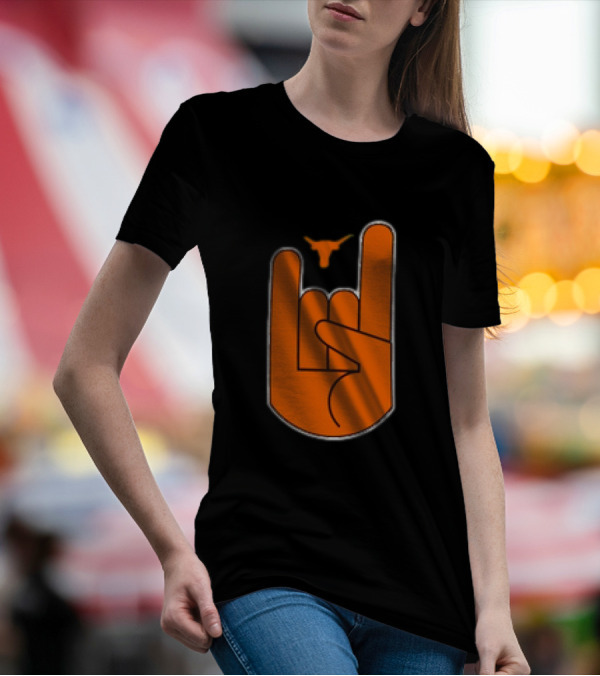 Texas Longhorns Hook ‘Em Hand Gesture With Longhorn T-Shirt