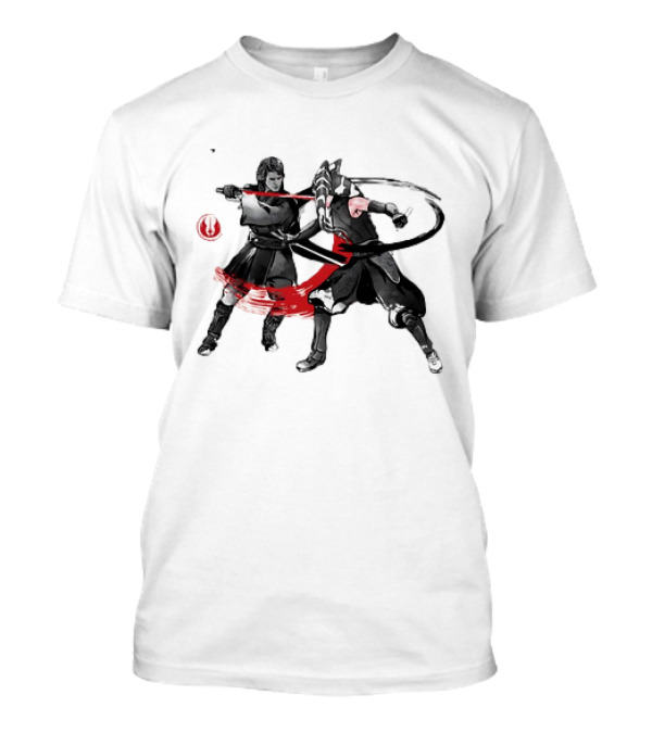 Anakin Ahsoka The Final Lesson Sumi-e Japanese Duel T-Shirt