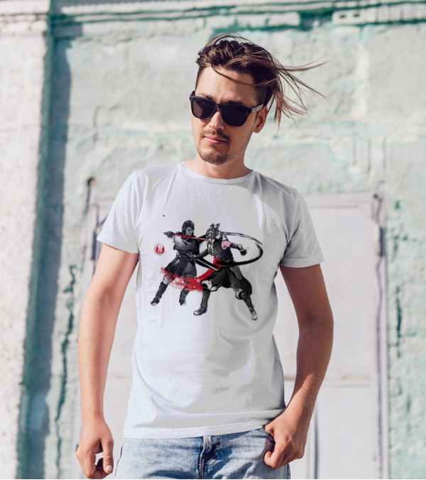 Anakin Ahsoka The Final Lesson Sumi-e Japanese Duel T-Shirt