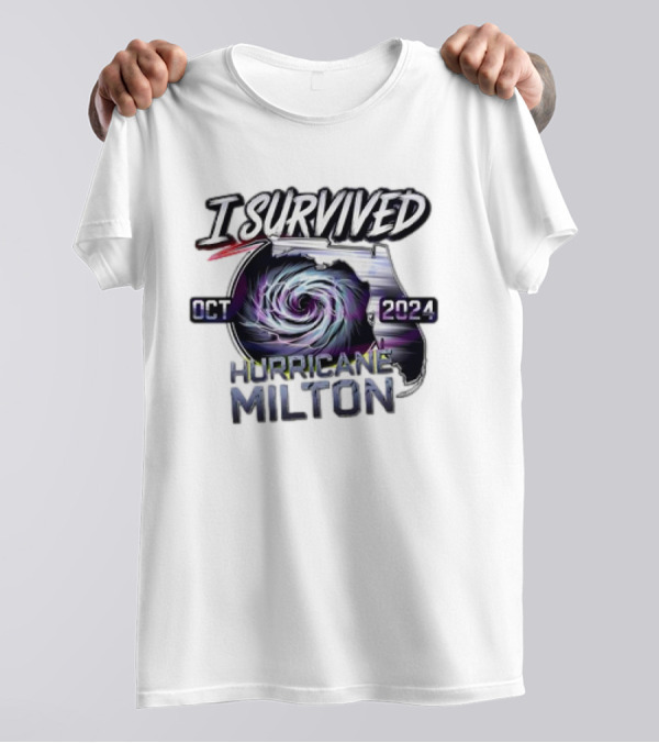 I Survived Hurricane Milton October 2024 Florida Map T-Shirt