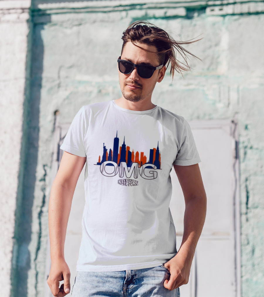 New York OMG Mets Skyline Queens Baseball T-Shirt