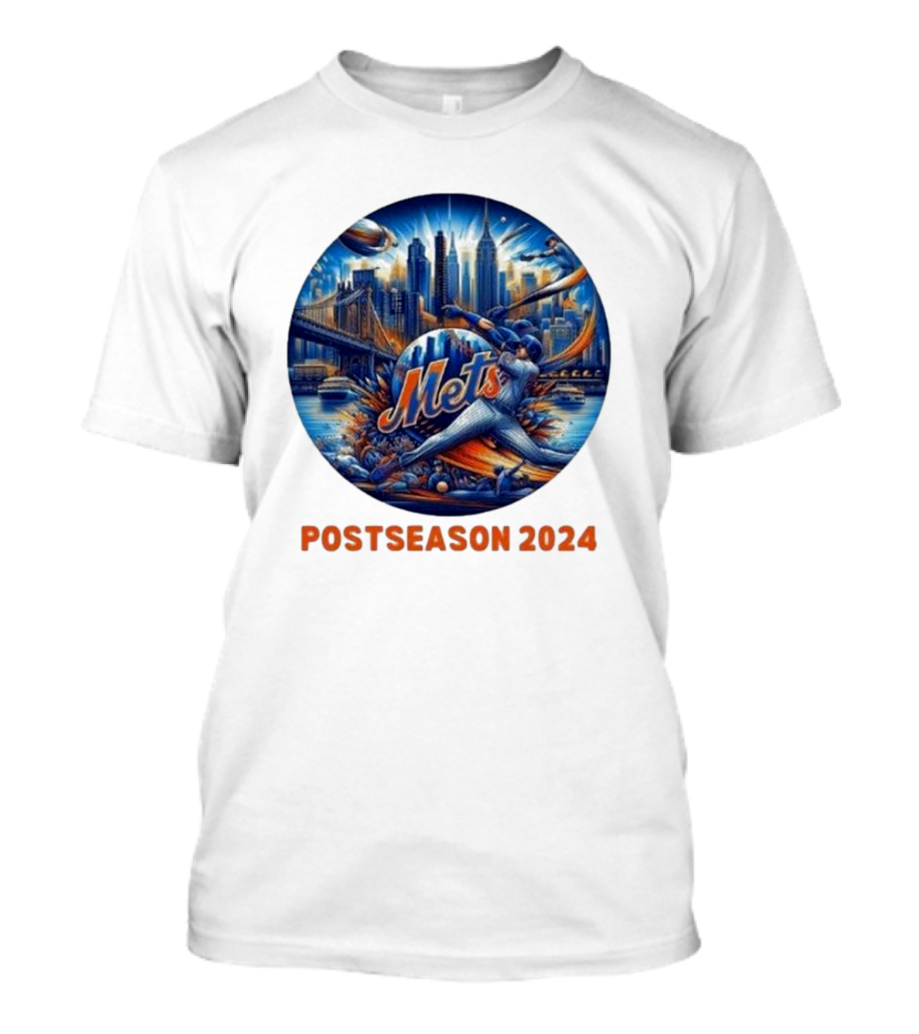 New York Mets Postseason 2024 Skyline Baseball Playoff T-Shirt