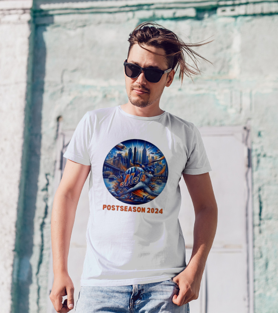 New York Mets Postseason 2024 Skyline Baseball Playoff T-Shirt