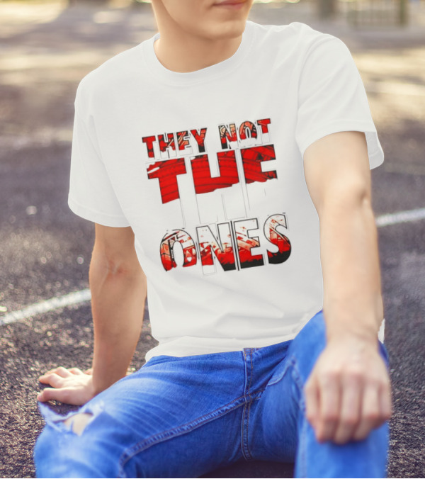 They Not The Ones WWE Red Pattern Text T-Shirt