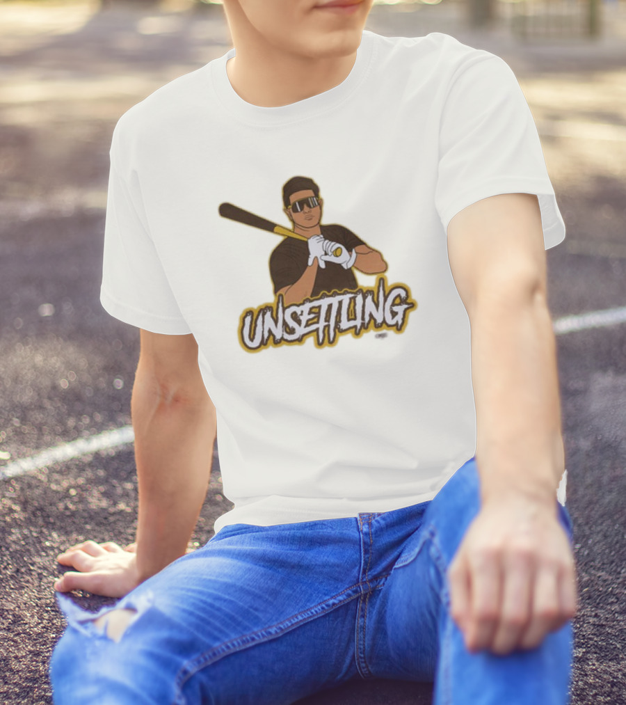 Unsettling Baseball Player With Bat And Gloves T-Shirt