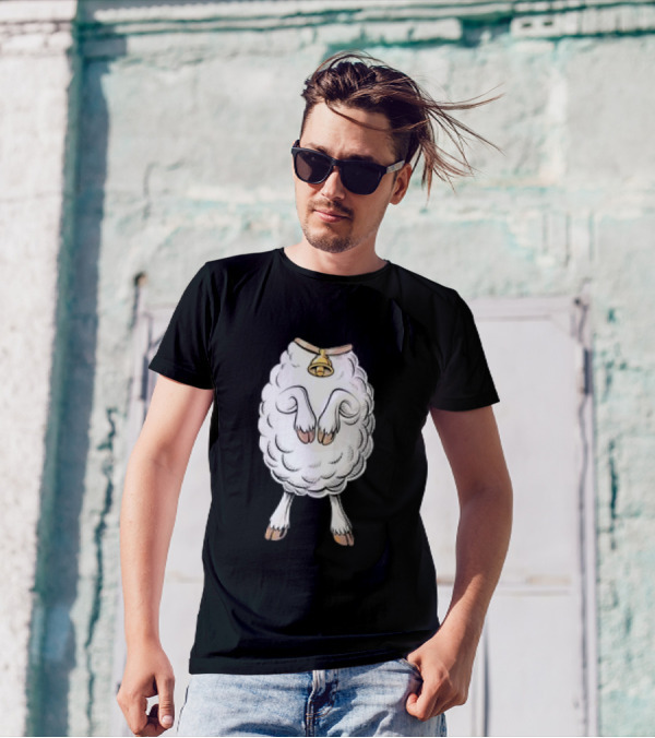 Adult Lamb Costume Meme Headless Fleece Bell T-Shirt