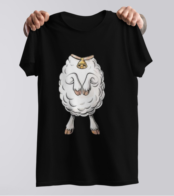 Adult Lamb Costume Meme Headless Fleece Bell T-Shirt
