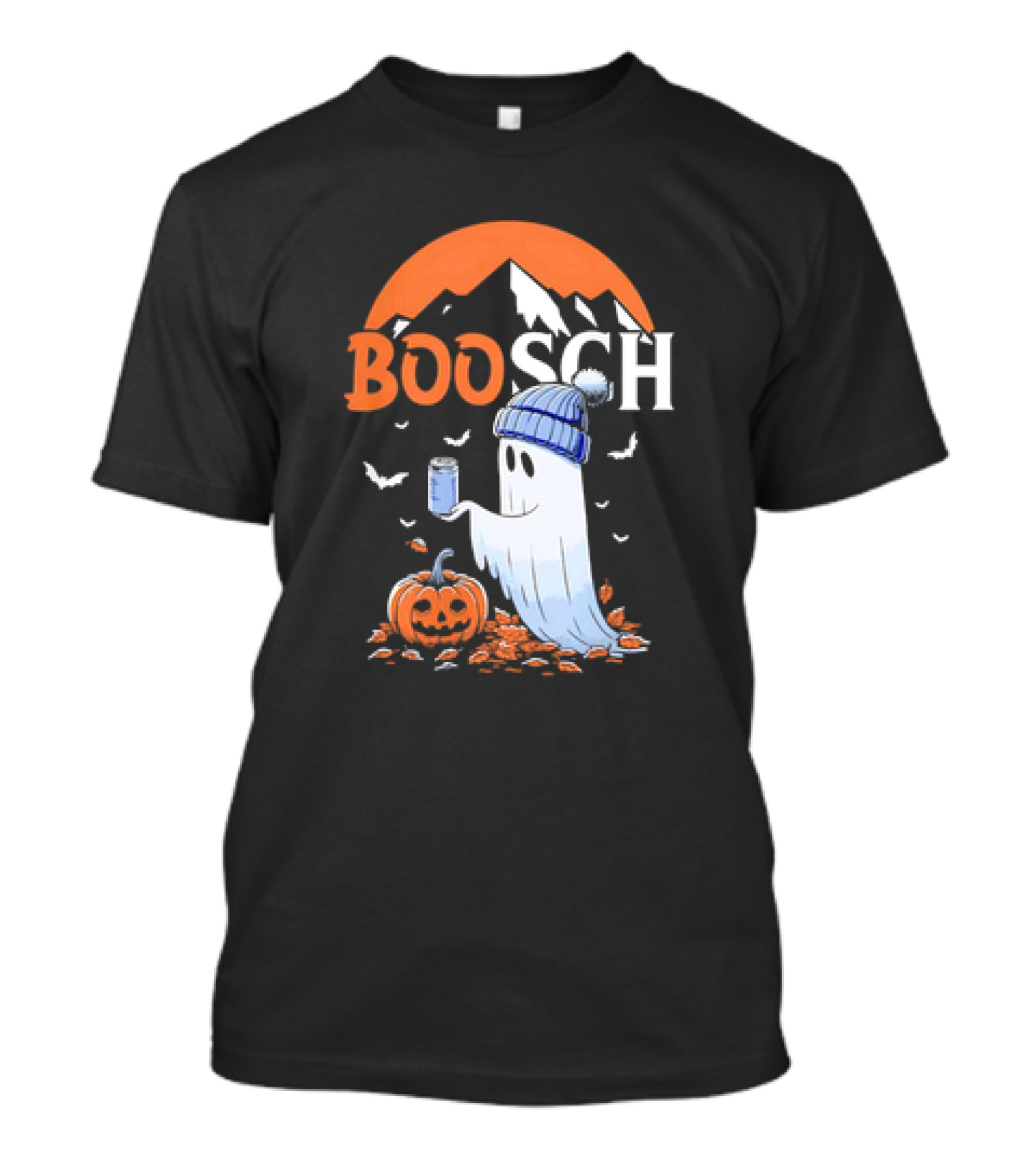 BOOSCH Beer Ghost Halloween Pumpkin And Bats T-Shirt