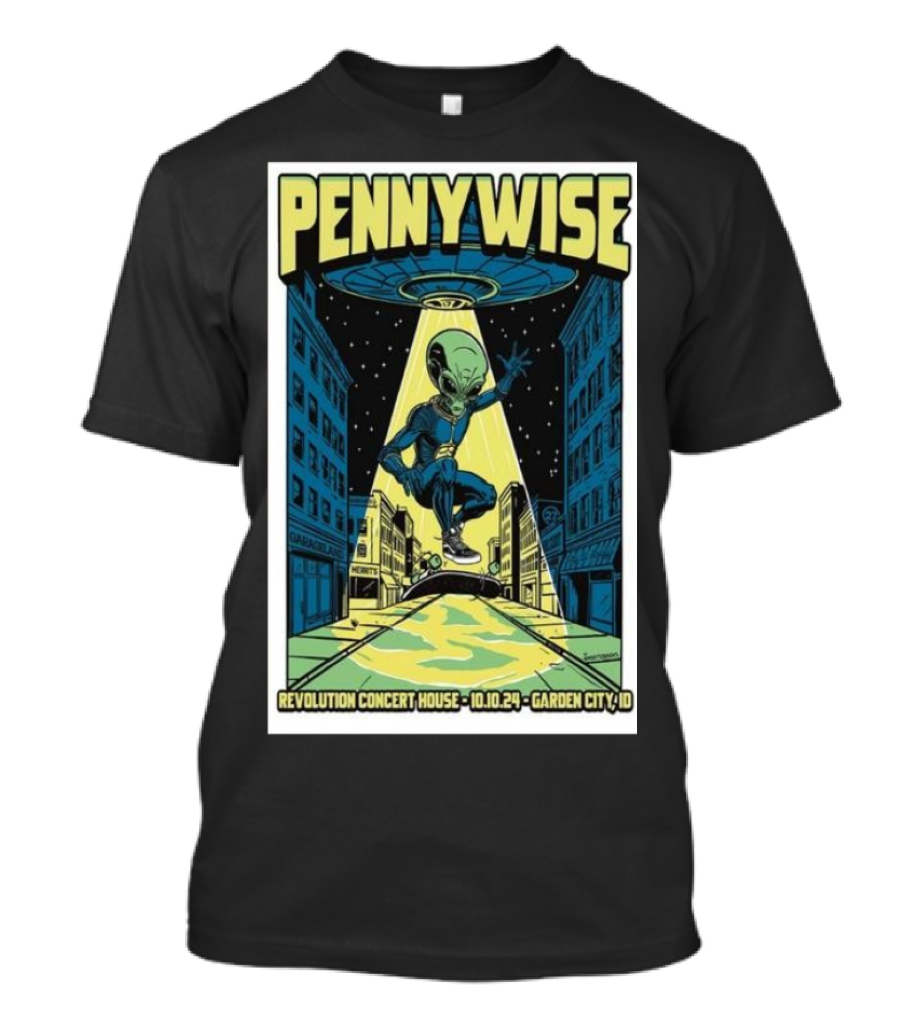 Pennywise Revolution Concert House Alien October 10 2024 Garden City ID T-Shirt