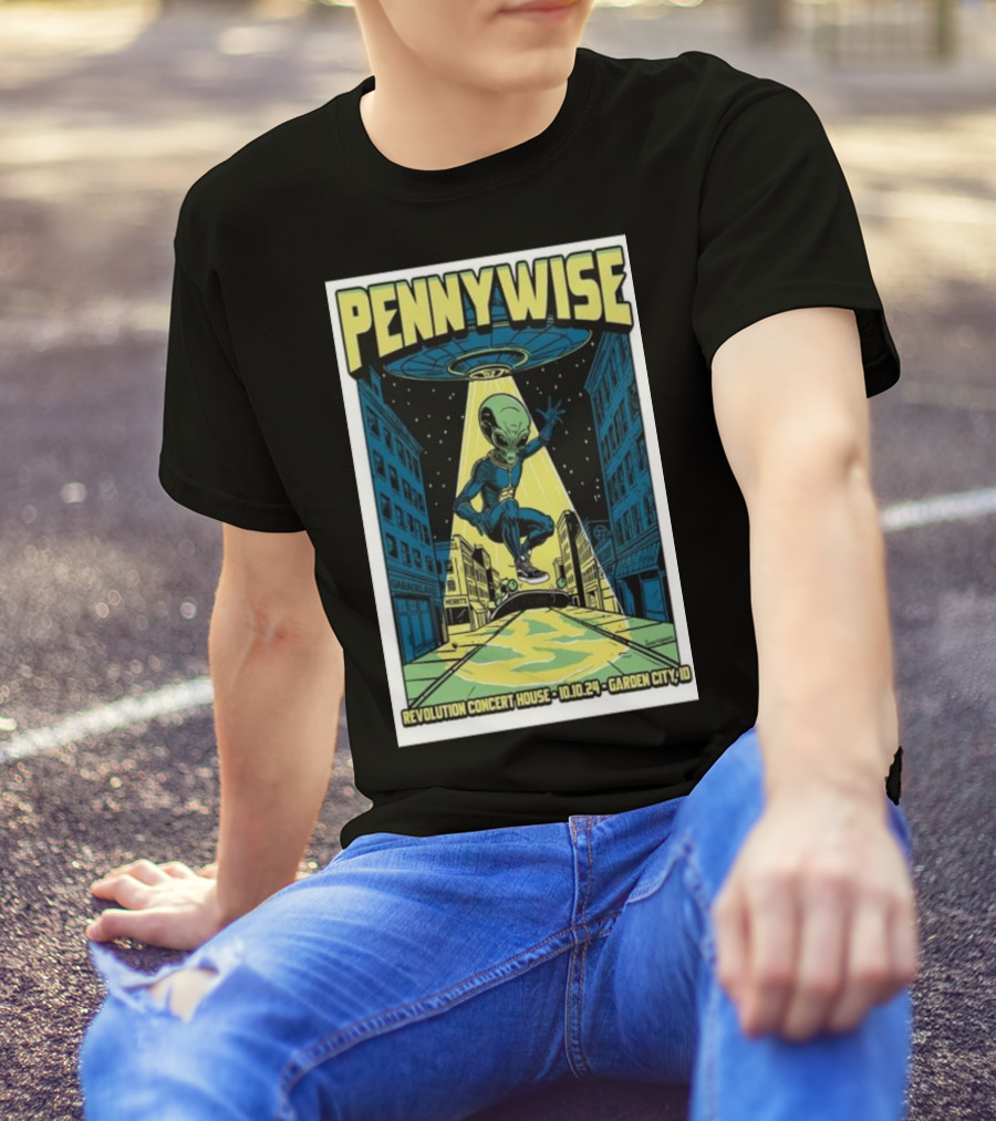 Pennywise Revolution Concert House Alien October 10 2024 Garden City ID T-Shirt