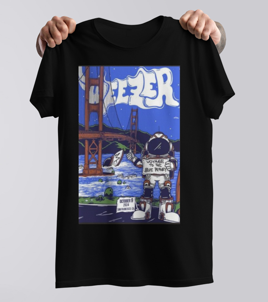 Weezer Voyage To The Blue Planet October 09 2024 San Francisco CA T-Shirt
