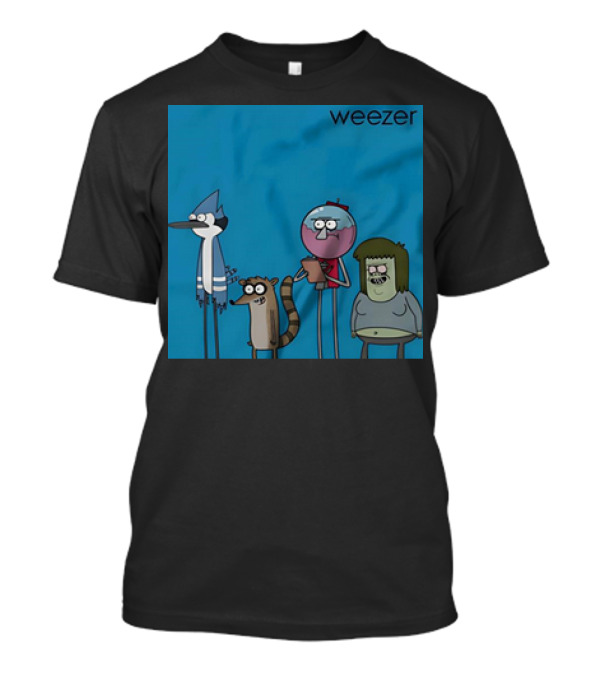 Weezer The Regular Show Mordecai And The Rigbys Vintage Cartoon Characters T-Shirt