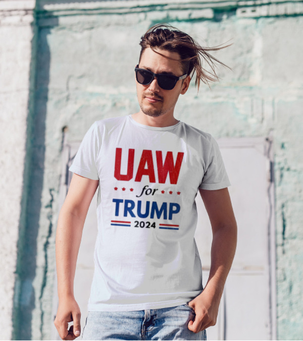 UAW For Trump 2024 American Flag Election T-Shirt