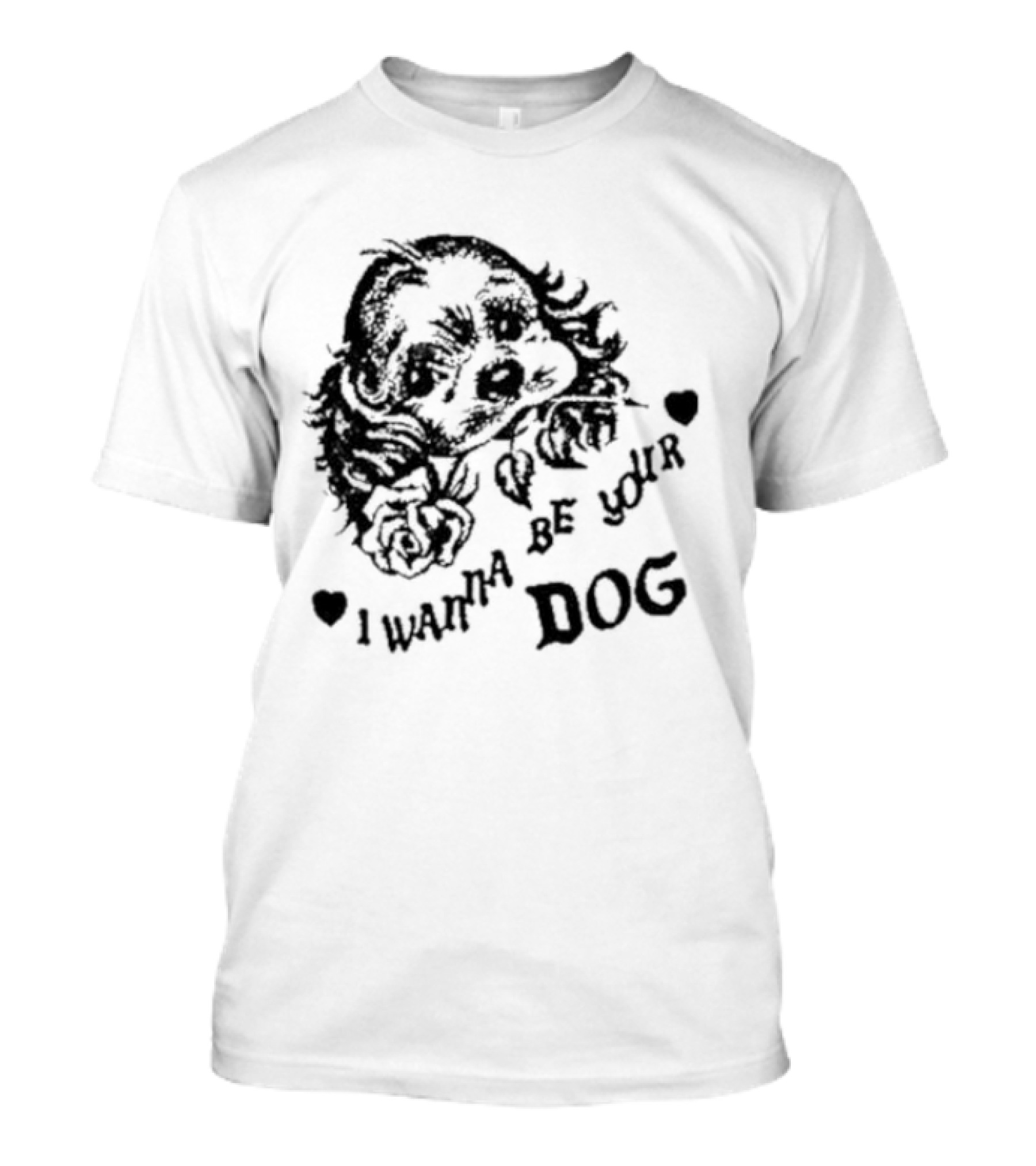 Bread And Water I Wanna Be Your Dog Vintage Style Heart Puppy Print T-Shirt