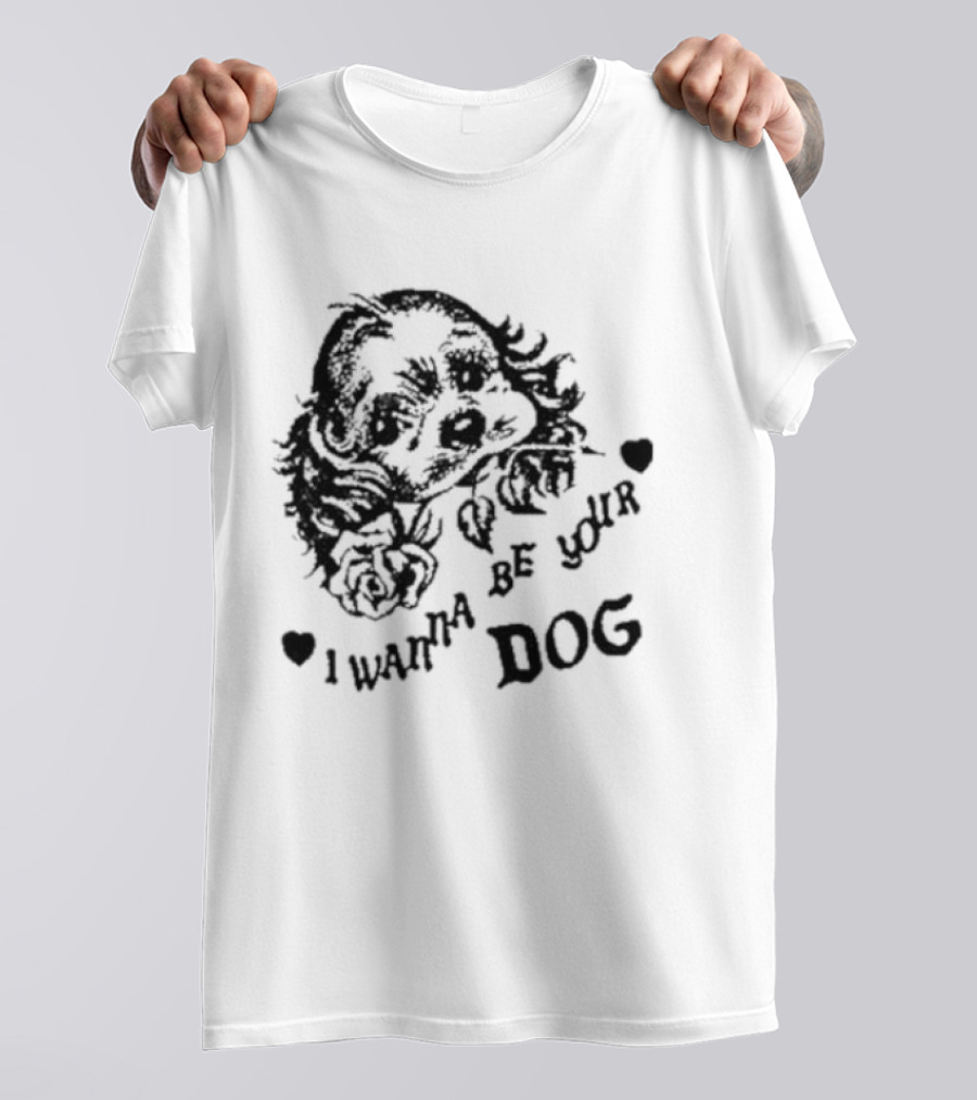 Bread And Water I Wanna Be Your Dog Vintage Style Heart Puppy Print T-Shirt