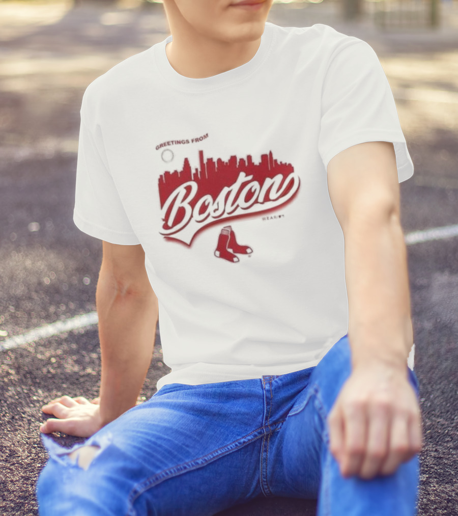 Greetings From Boston Red Sox Skyline T-Shirt