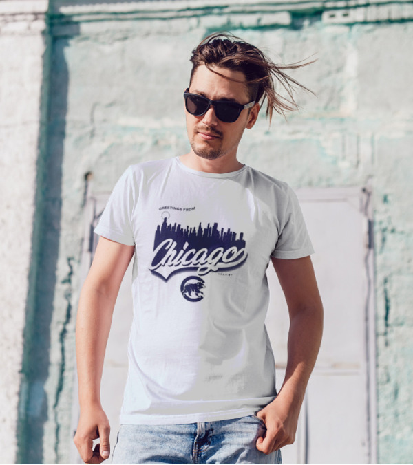 Greetings From Chicago Skyline Cubs T-Shirt