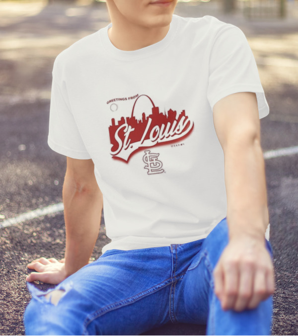 Greetings From St. Louis Cardinals Skyline STL T-Shirt