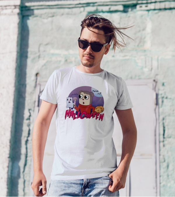 Halloween Jimmy Cartoon Candle Ghost Pumpkin Bats T-Shirt