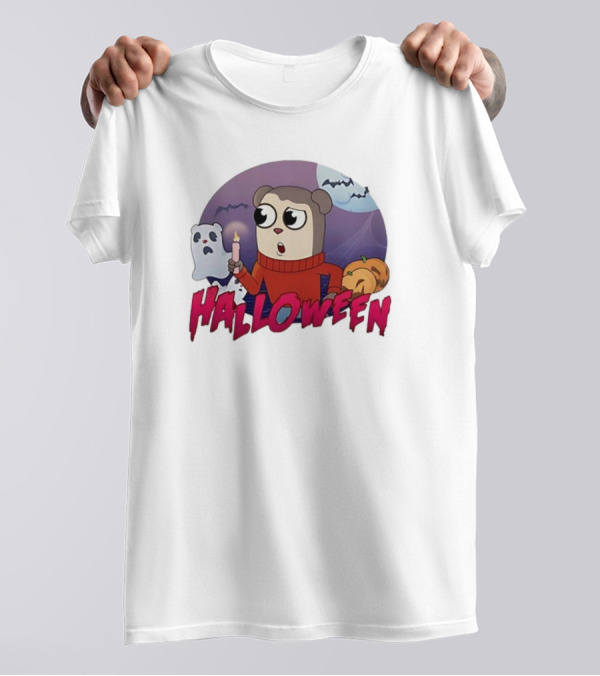Halloween Jimmy Cartoon Candle Ghost Pumpkin Bats T-Shirt