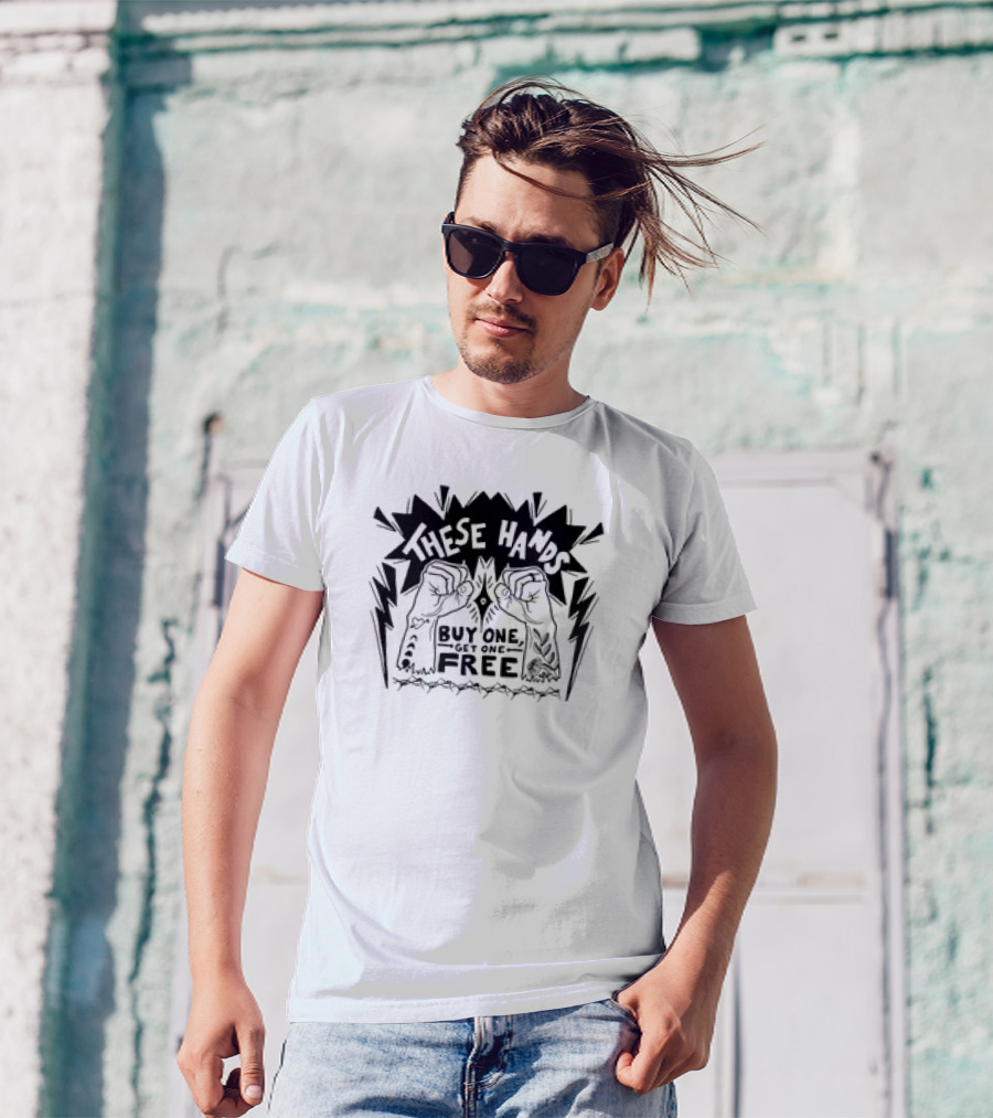 These Hands Buy One Get One Free Classic Black And White Fist T-Shirt