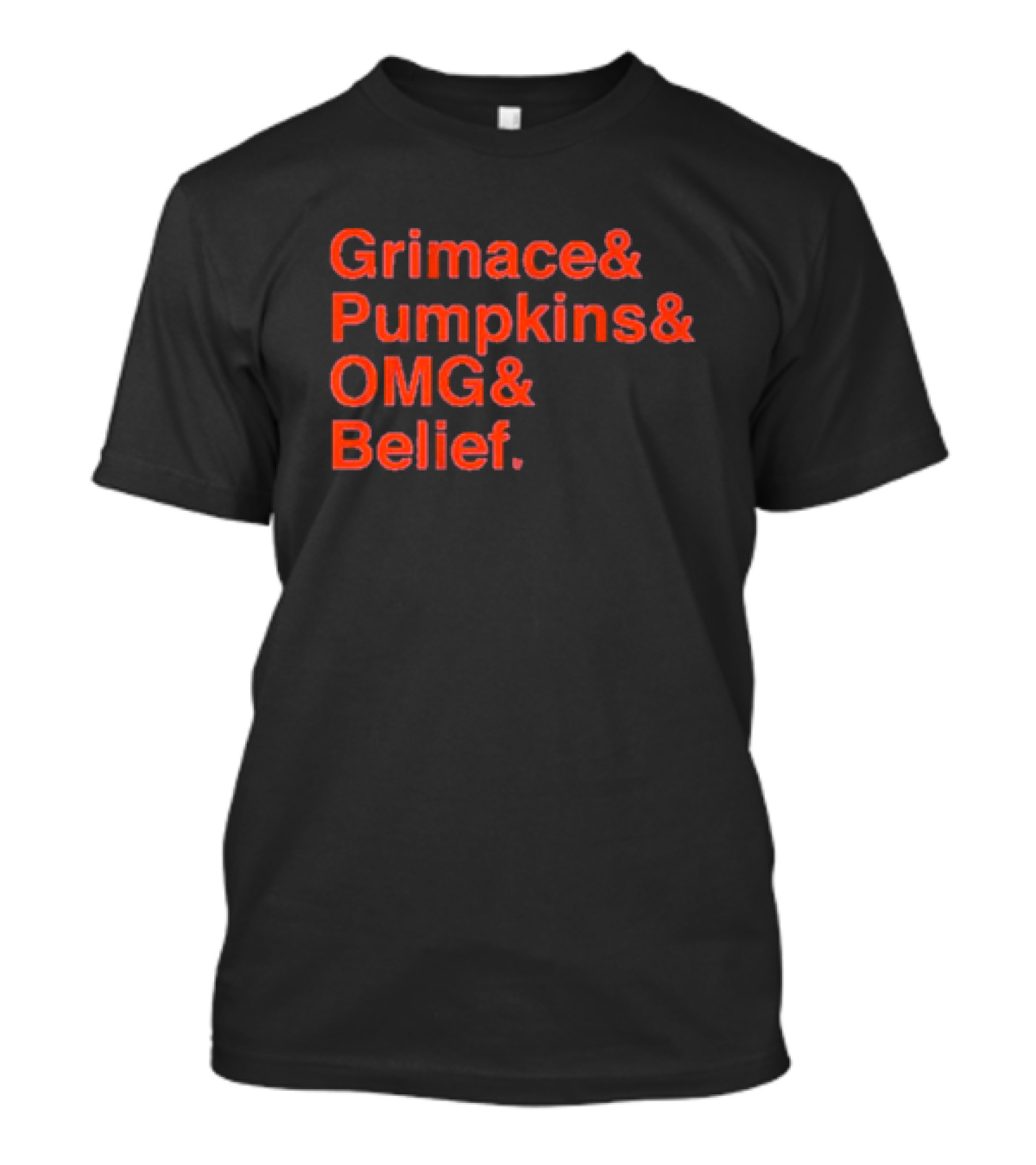 Grimace Pumpkins OMG Belief Text T-Shirt