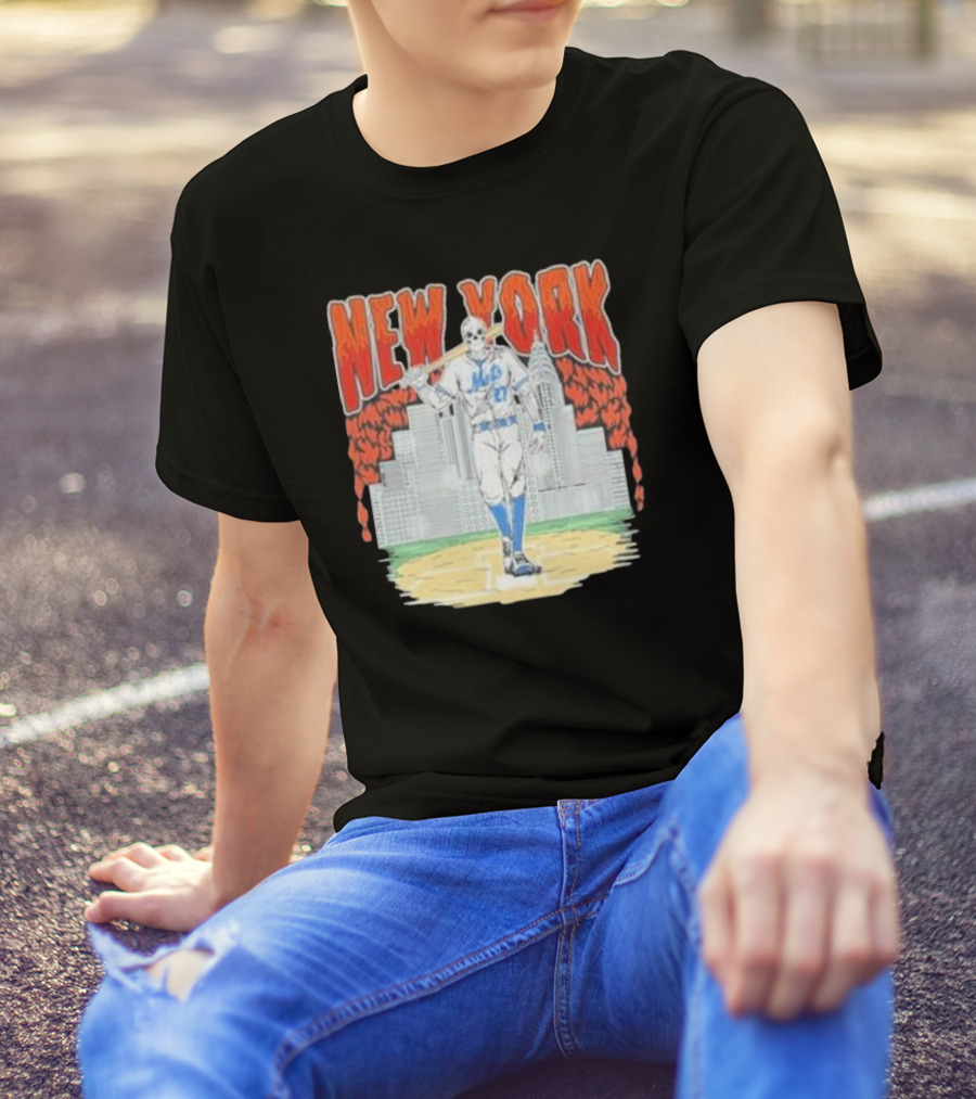 New York Mets Reed Garrett Skyline Baseball T-Shirt