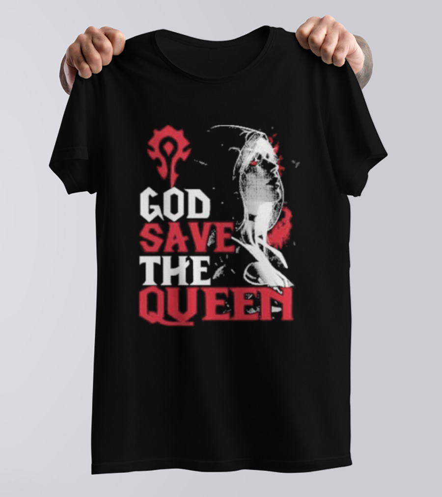 World Of Warcraft Horde Emblem God Save The Queen Sylvanas Windrunner T-Shirt