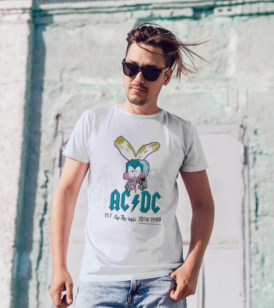 AC-DC Fly On The Wall Tour 1985 Cartoon Fly T-Shirt