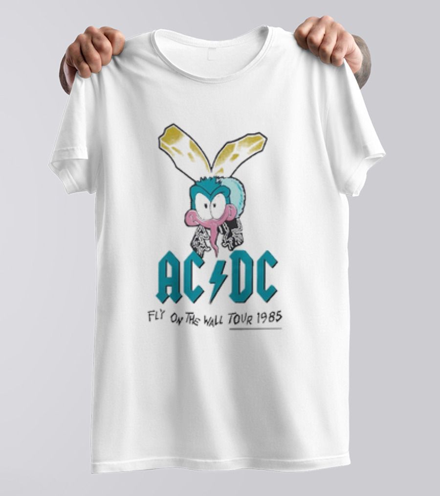 AC-DC Fly On The Wall Tour 1985 Cartoon Fly T-Shirt